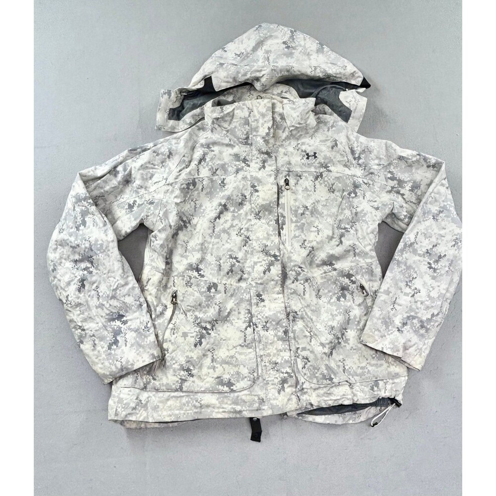 Under Armour Womenโs Jacket Hunting Digital Winter Arctic Snow Camo XL